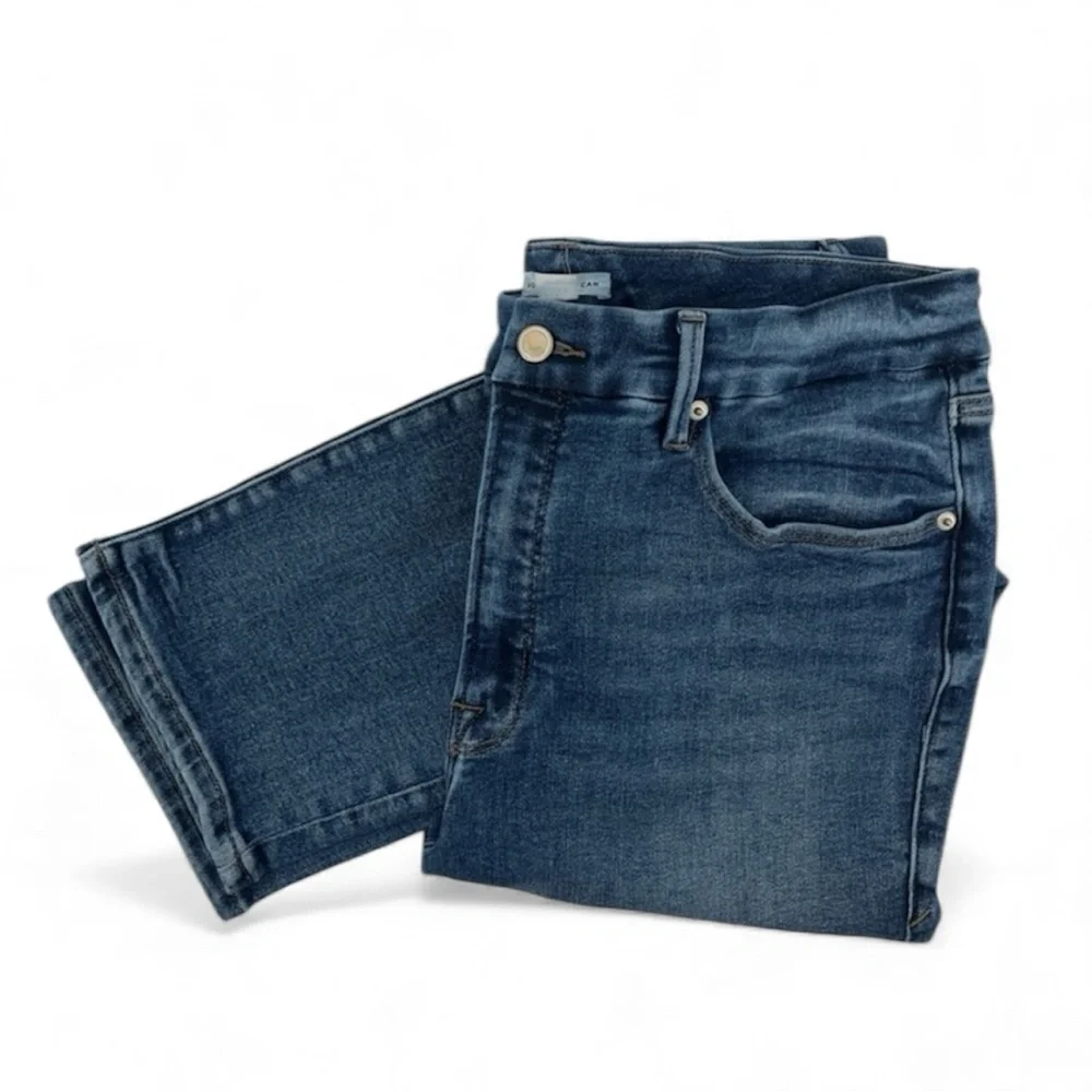 Good‎ American Good Legs Stovepipe Distressed Jeans GLC1380T BLUE673 Size 15